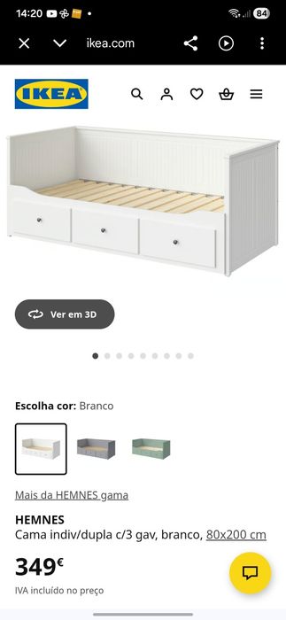 Cama hemnes ikea + 2 colchões