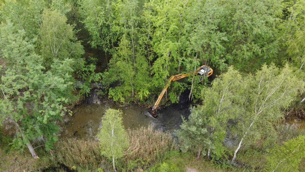 Kopanie stawów,pogłębienie ,regulacja rzek-koparka long reach z operat