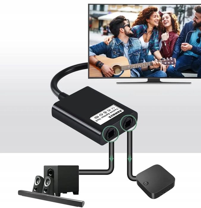 Optyczny rozdzielacz audio Toslink 1 na 2