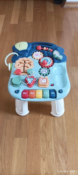 Chodzik pchacz 2w1 + stolik edukacyjny – gra, stan dobry
