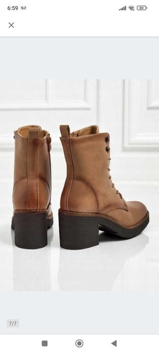 Brązowe botki na słupku 41 NOWE