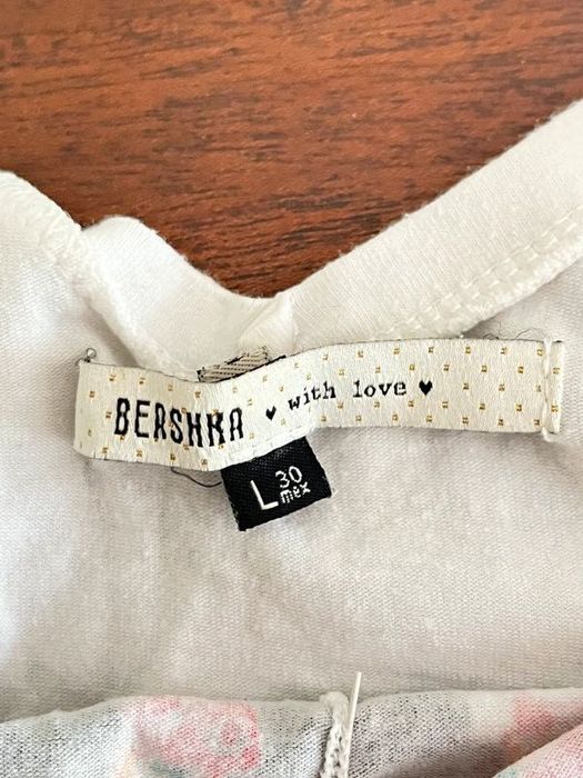 T-shirt Vintage Bershka Branca Algodão  Tamanho L