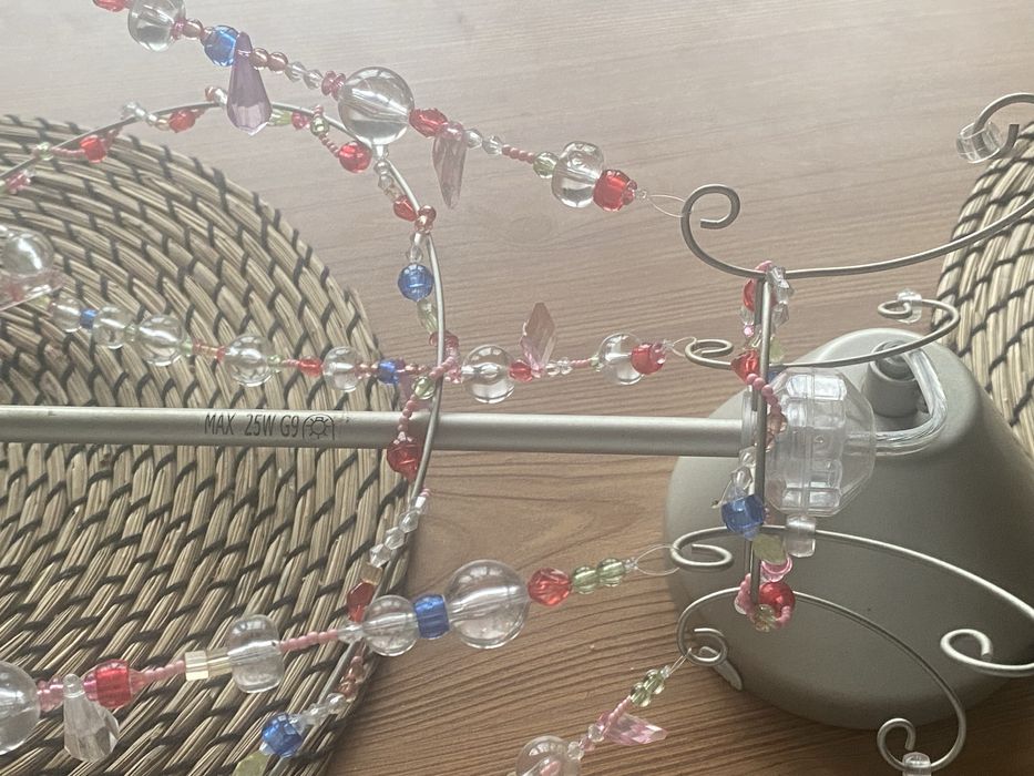 Żyrandol IKEA Dziewczęcy Koraliki szkiełka kolorowe