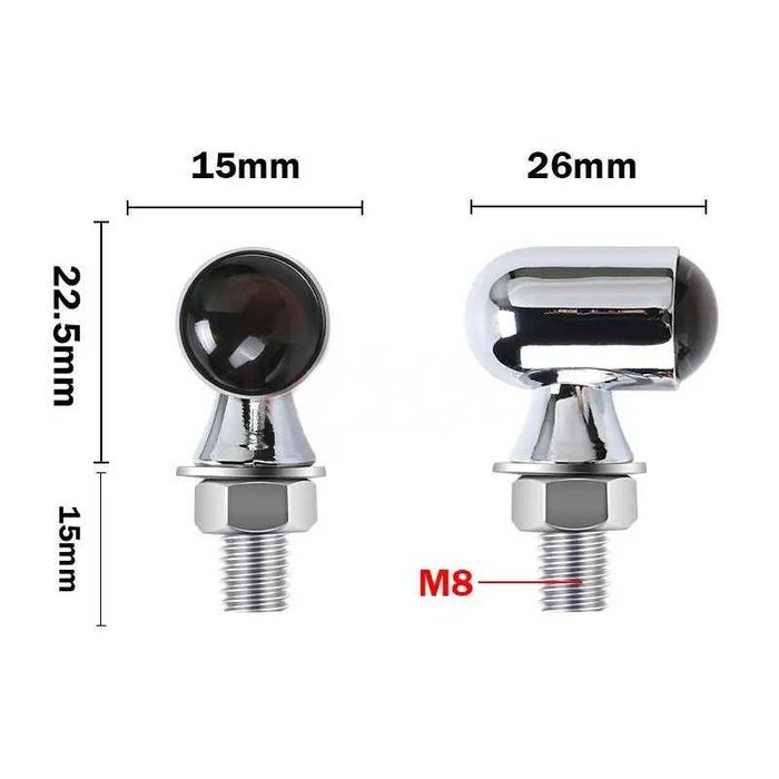 Par de mini piscas LED moto metal cafe racer