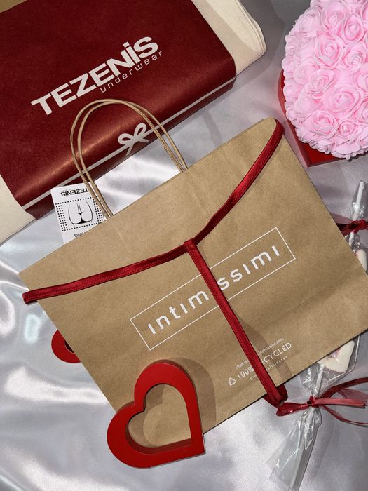 Tezenis L/40 nowe (z metką) majtki stringi stras z wysokim stanem