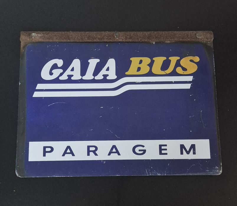 Placa antiga de Paragem de Autocarros GaiaBus