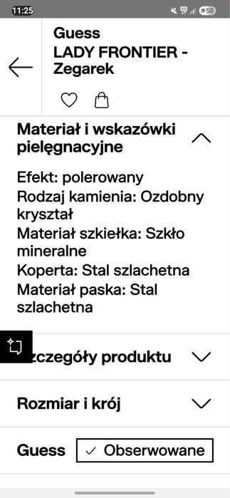Piekny kobiecy zegarek „Guess Ladies sport”