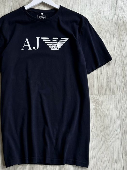 Emporio Armani 7 Center Logo Tee Shirts Navy Blue Футболка оригінал оригинал опт