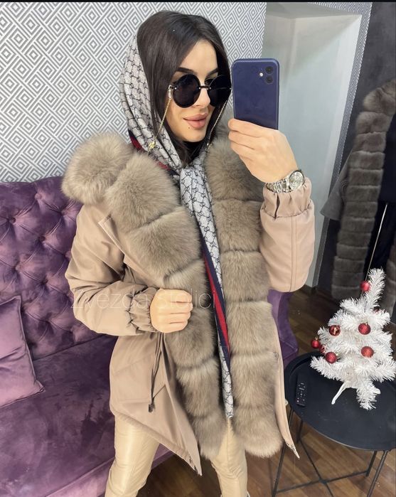 Парка з натуральним хутром
