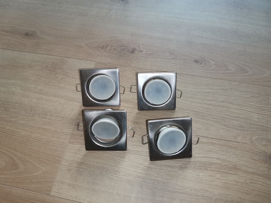 Zestaw ramki srebrne halogen ramka oprawa szczotkowane żarówki Led