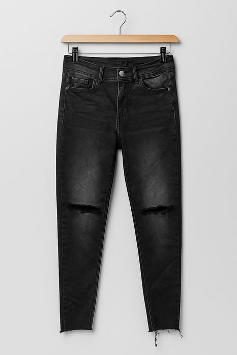 Skinny jeans Reserved 36 S czarne przetarte