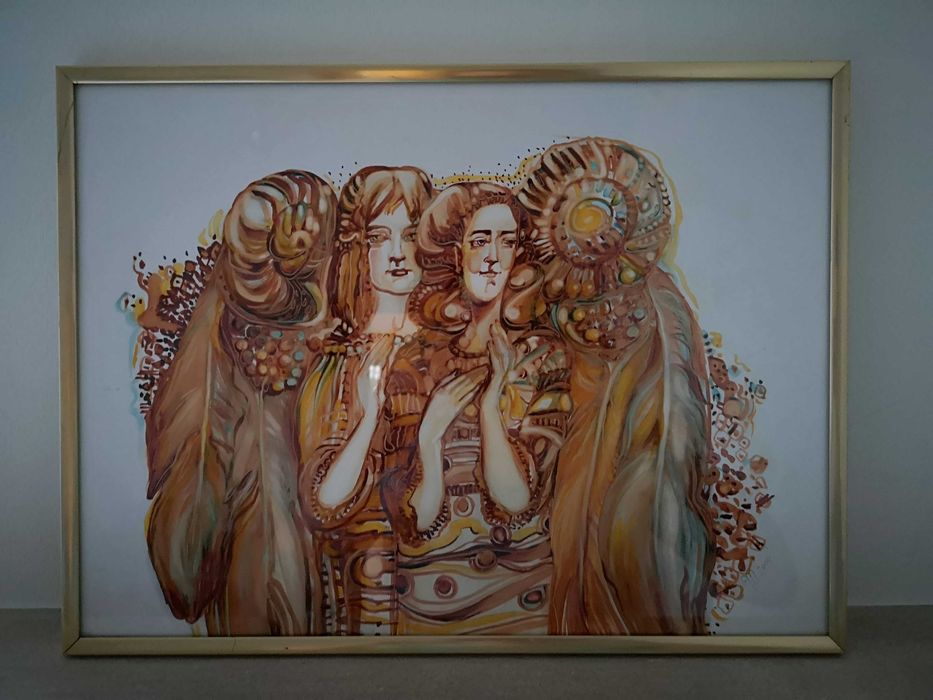 Obraz z aniołami akwarela anioły 2000 Jolanta Gawrych święta