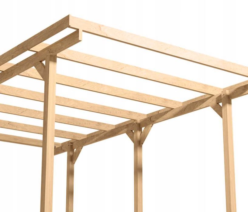 Wiata garażowa zadaszenie carport impregnacja brąz 300 x 500 x 210 cm