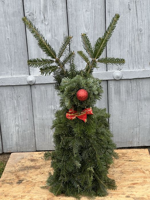 Олень, віночки згілочок ялини декор