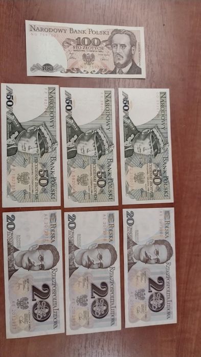 Banknoty PRL nowe
