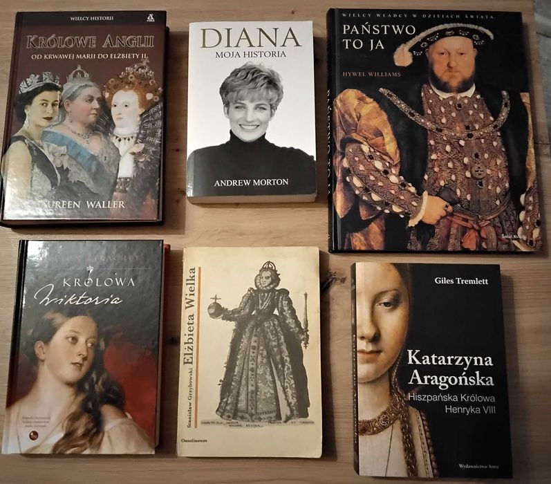 Królowe Anglii i inne pozycje o tej tematyce-zestaw 6 książek