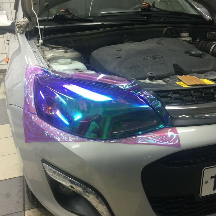 Тонировка для фар тонер фара защитная  авто плёнка хамелеон Алькантара