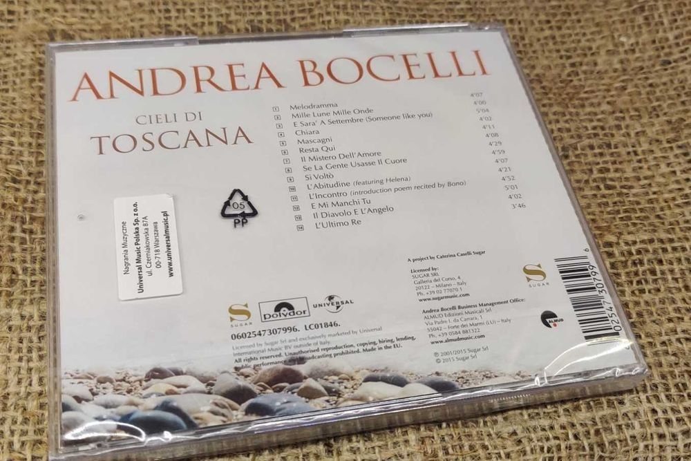 Andrea Bocelli - Cieli Di Toscana, nowa płyta CD