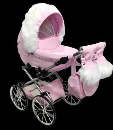 Duży Wózek Dla Lalek Głęboki Retro Darsi Eko Skóra Jackmar