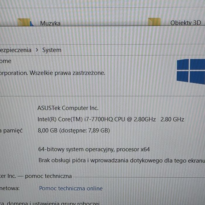 Laptop asus rog i7 7700 gtx 1050 4gb