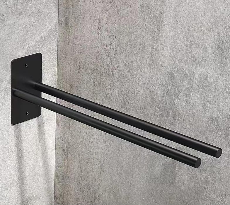 Podwójny wieszak na ręczniki ze stali nierdzewnej 304, bez wiercenia