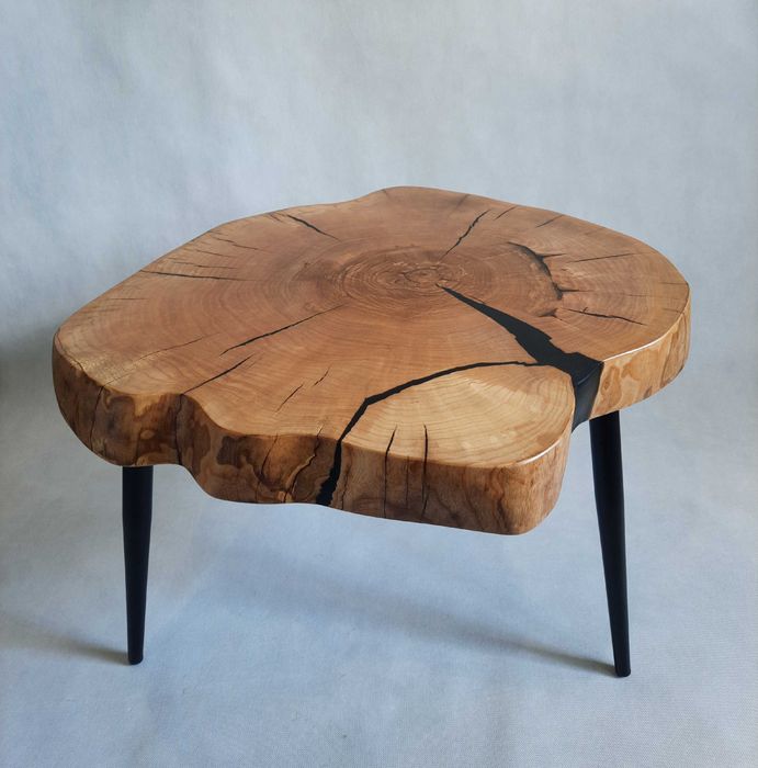 Stolik kawowy plaster drewna loft industrial od ręki