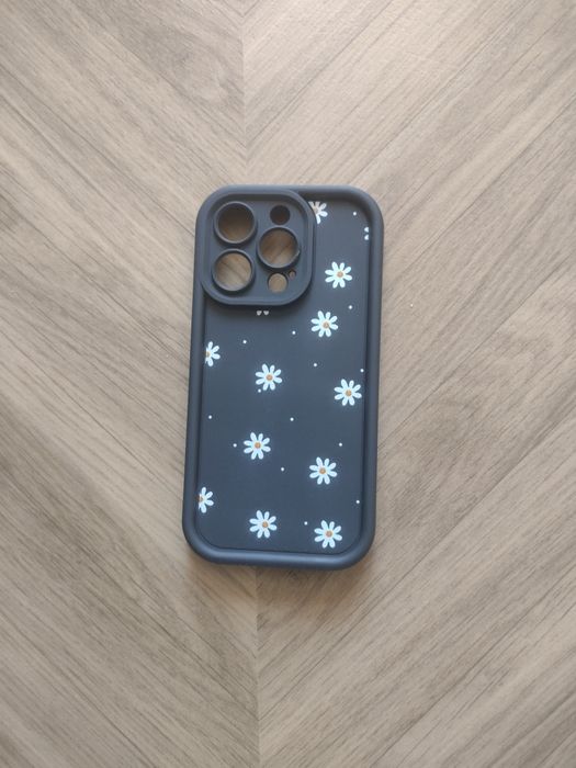 Nowy silikonowy gumowy case iPhone 14 pro w kwiatki stokrotki daisy