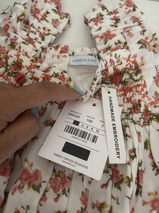 Vestido Lanidor Menina 2 Anos – Novo com Etiqueta, 100% Algodão