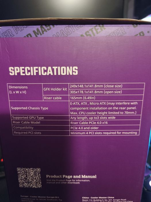 Cooler Master Kit de suporte vertical para GPU