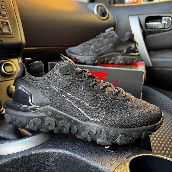 ХІТ ПРОДАЖУ! Nike React Vision all black 40 41 42 43 44 45 найк реакт