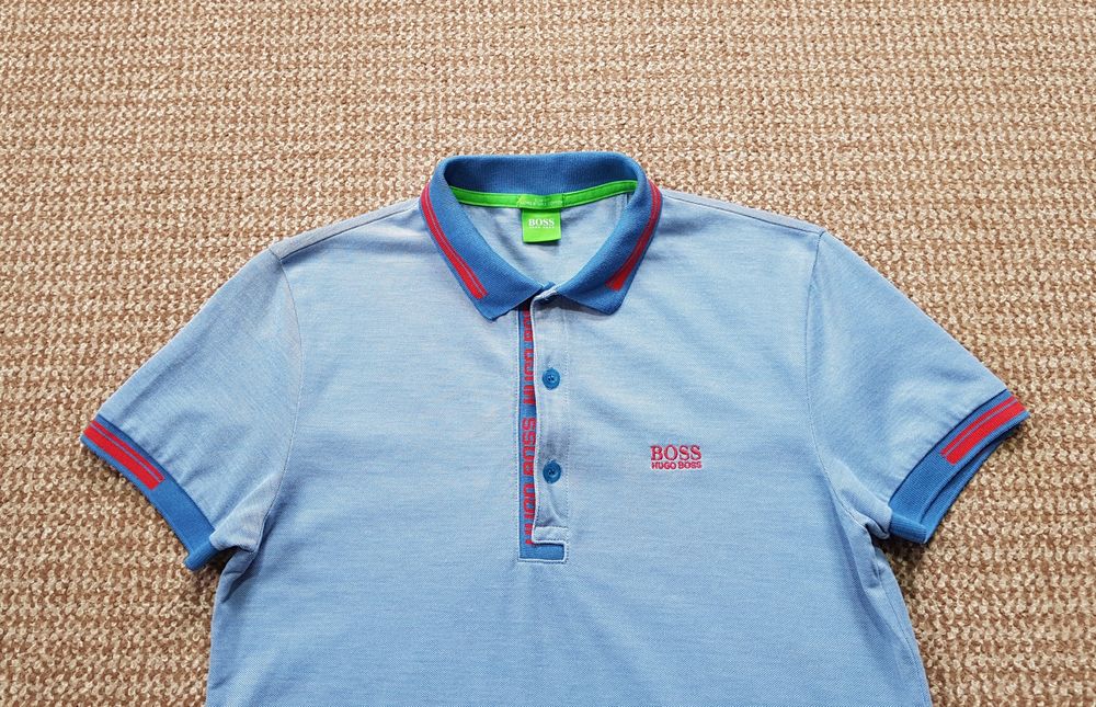 HUGO BOSS поло футболка slim fit оригінал S блакитна