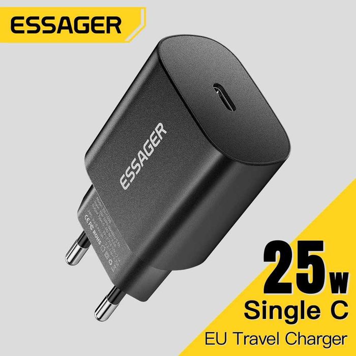 Швидка Зарядка Essager 25W для Самсунг/Айфону USB C iPhone 17 16 15 Pro Max Xiaomi Oneplus Xiaomi Samsung