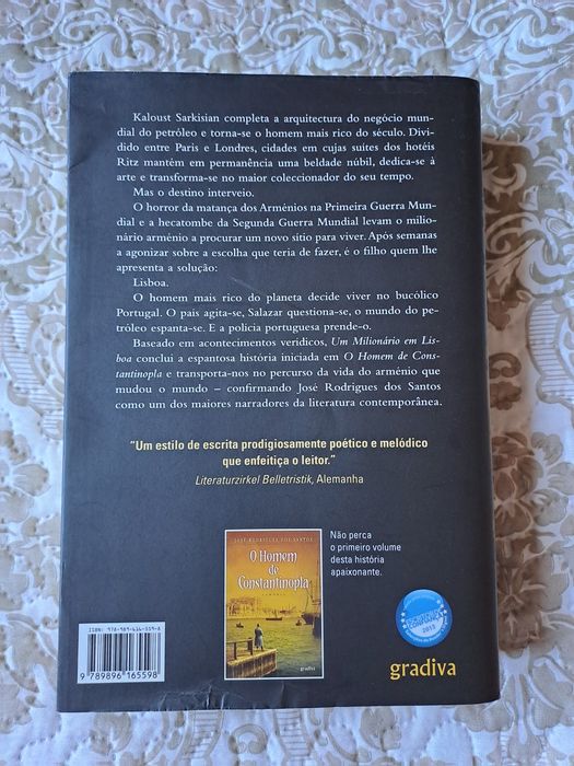 Livro "Um Milionário em Lisboa" de José Rodrigues dos Santos