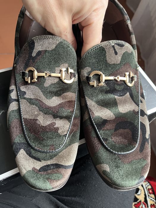 Мужские лоферы Guess оригинал. Туфли замшевые. Мокасины камуфляж