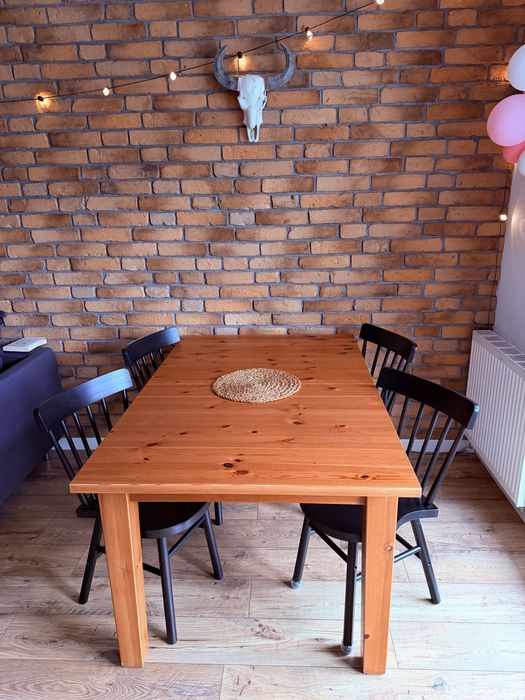 Drewniany stół rozkładany IKEA STORNÄS 147/204x95 cm, bejca patynowa