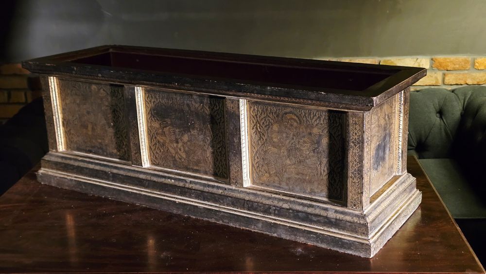 XIX-wieczna buddyjska skrzynia świątynna – Birma / Azja Płd-wsh