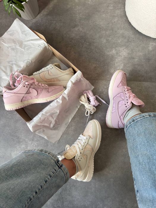 Nike Dunk Low Lace Pack Pink Regal трендові жіночі кросівки найк данк