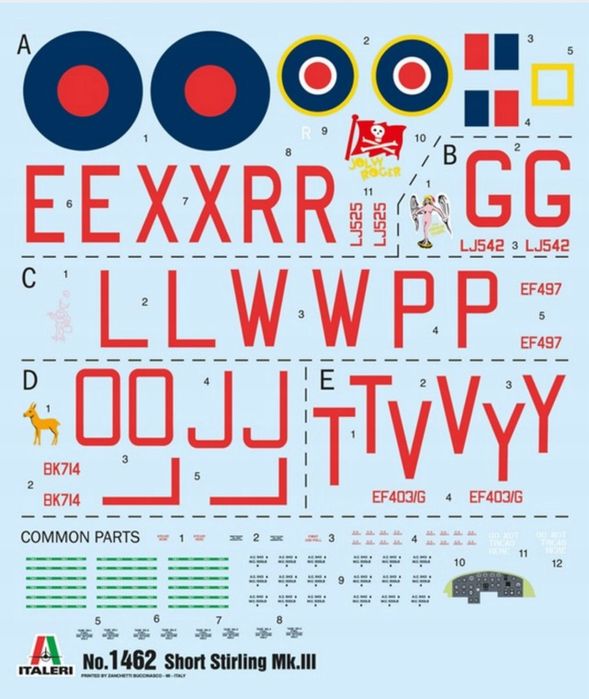 Italeri 1462 model samolot Stirling Mk. III