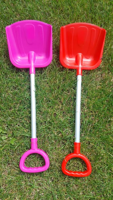 Duża łopatka do piasku 60cm 2 sztuki - Aluminiowy trzonek na plażę do piaskownicy saperka