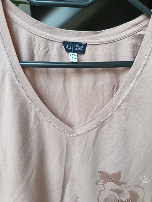Beżowy t-shirt Armani Jeans M