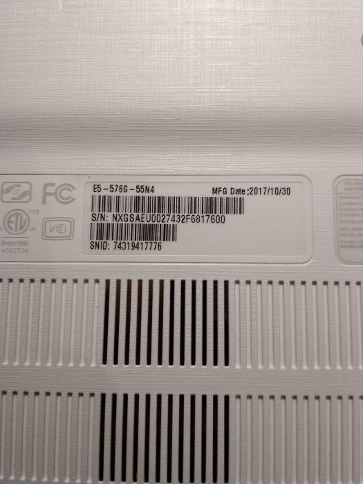 Ноутбук ACER ASPIRE E5-576G-55N4 по запчастинам