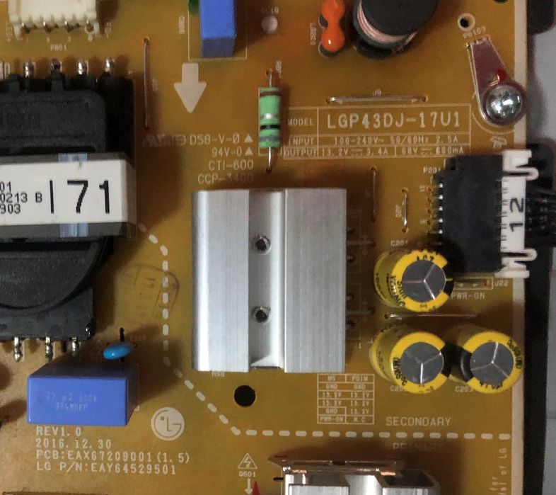 Peças TV LG 43UJ634V EAX67209.001 EAX67133.404 Testadas