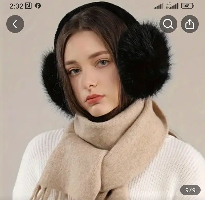 Пухнасті навушники для жінок різного кольору