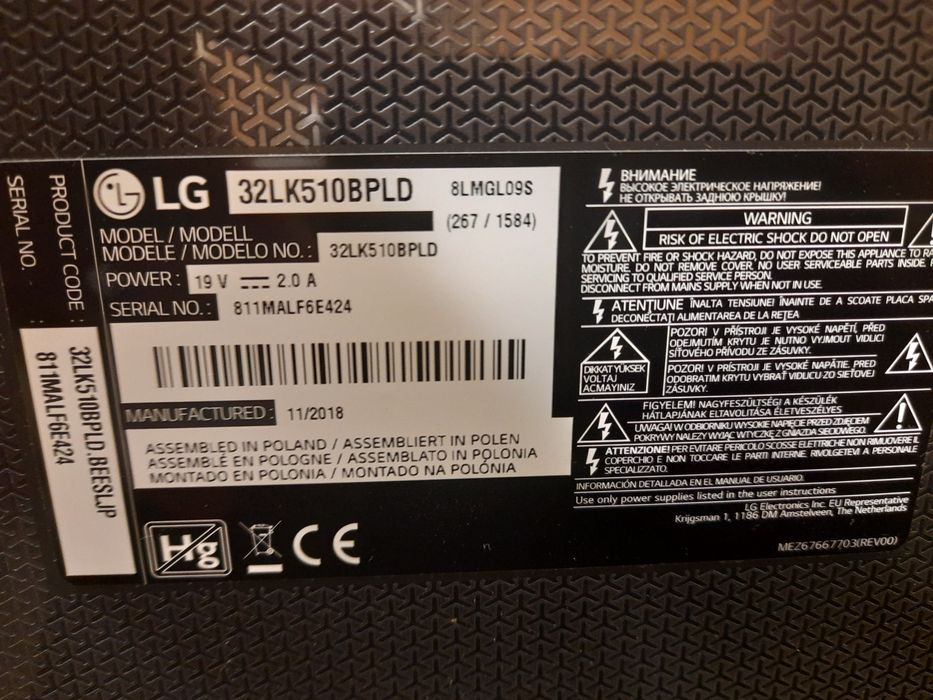Telewizor LG 32" 32LK510BPLD