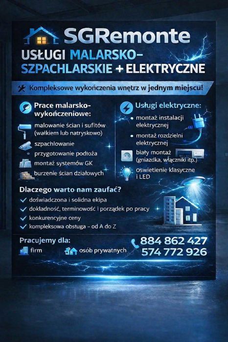 Wykończenia wnętrz i prace elektryczne