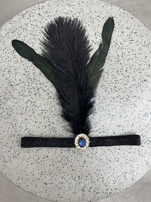 Украшение на голову, повязка с пером, с камнем, Гэтсби, чикаго