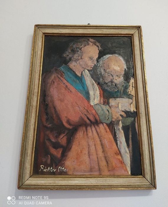 R. Otto"Apostołowie"-przedwojenny obraz na płycie!