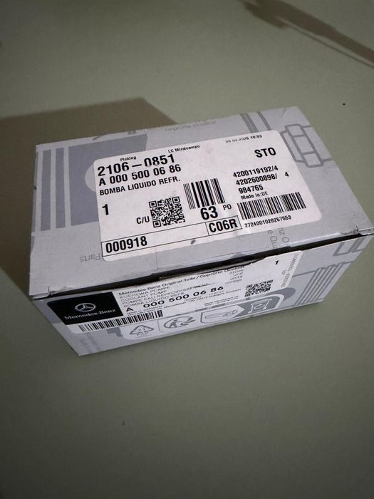 Bomba de circulação de água NOVA original Mercedes