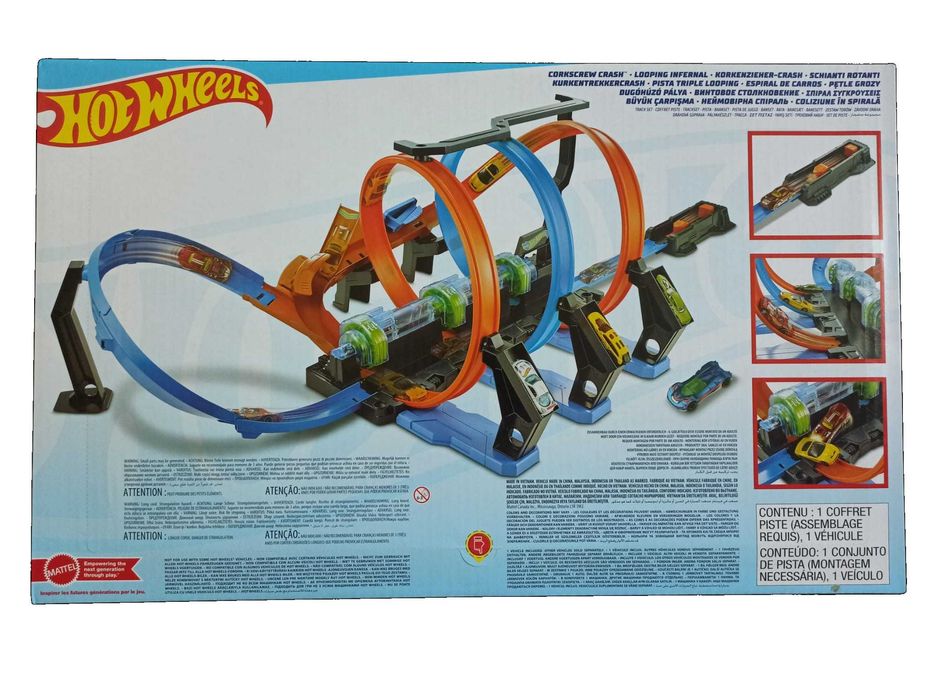 NOWY Tor samochodowy HOT WHEELS Pętle grozy FTB65 1:64 z autkiem