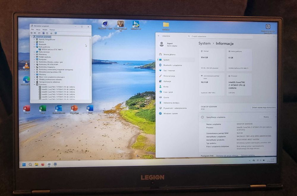 Lenovo Legion Y540-17IRH 16GB i7-9750HF, GTX 1660ti 6GB GWARANCJA!
